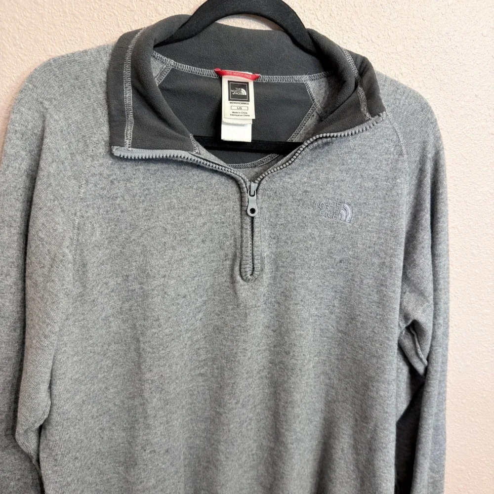 The North Face Mt. Tam 1/4 Zip Sweater Mens Gray Cotton Wool Blend Sweater Large
